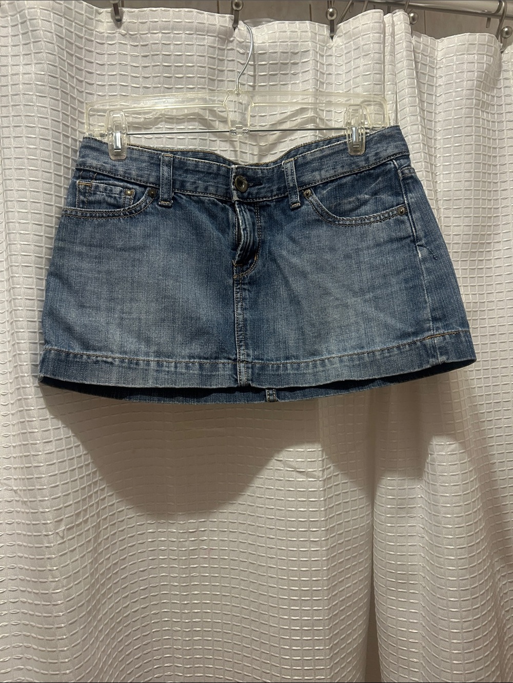Vintage Light Blue studded Denim Mini Skirt